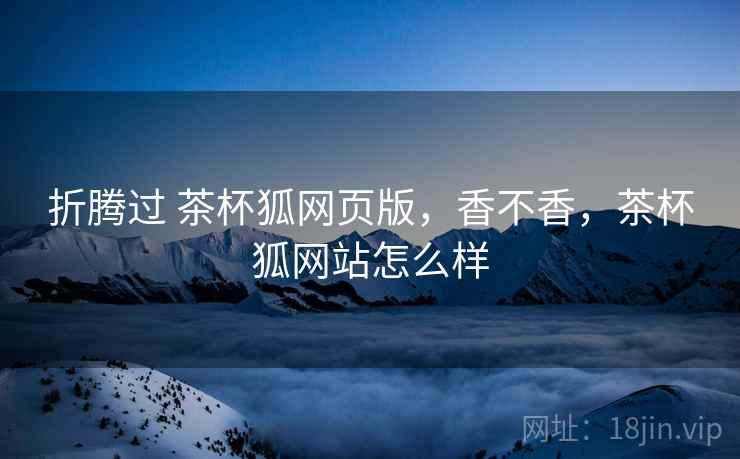 折腾过 茶杯狐网页版,香不香,茶杯狐网站怎么样